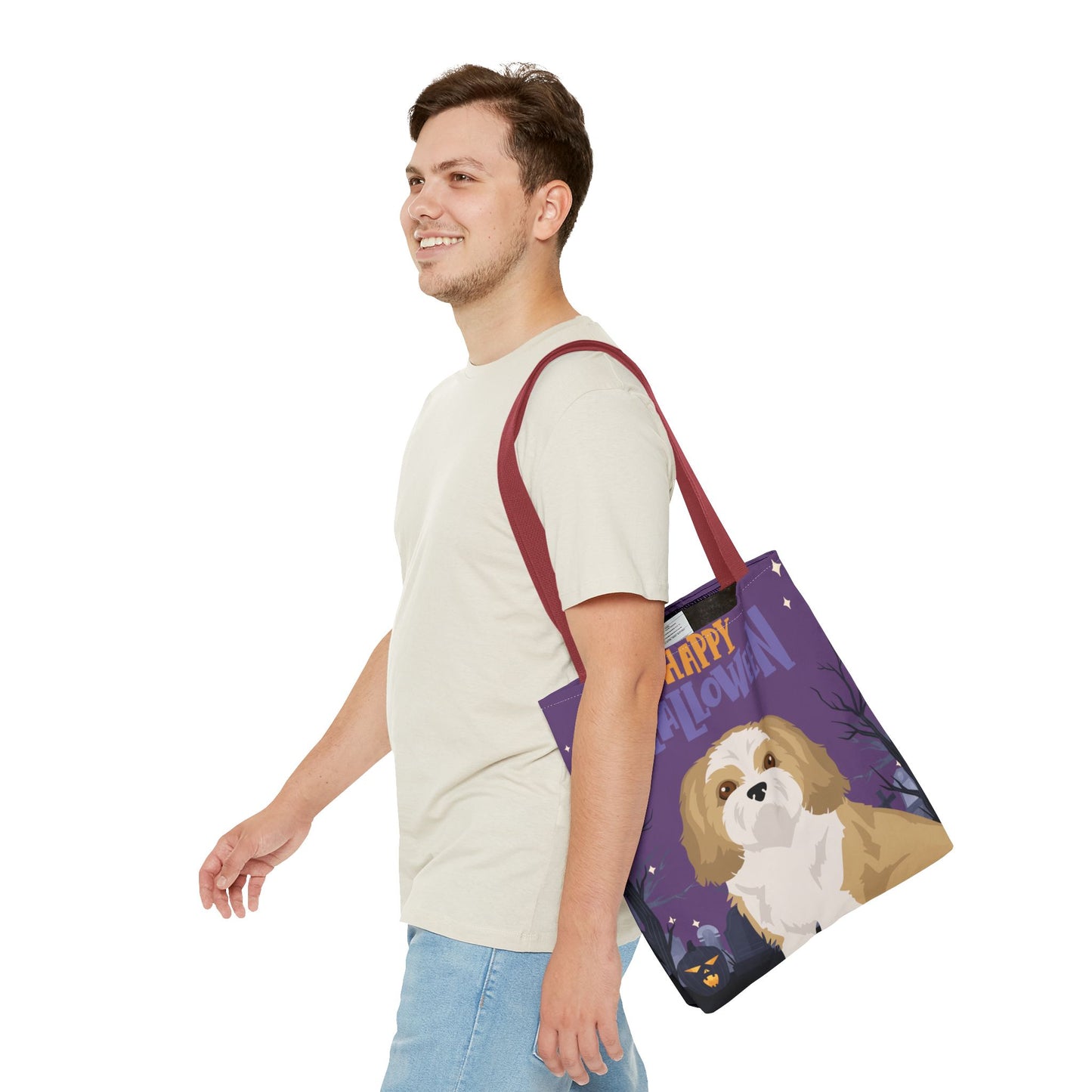 Shih Tzu Dog Happy Halloween Tote Bag 16x16