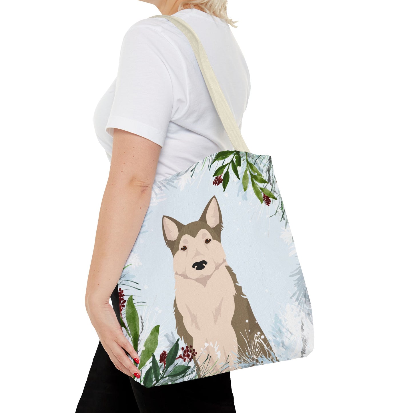 West Siberian Laika Dog Christmas Holiday Tote Bag 16x16