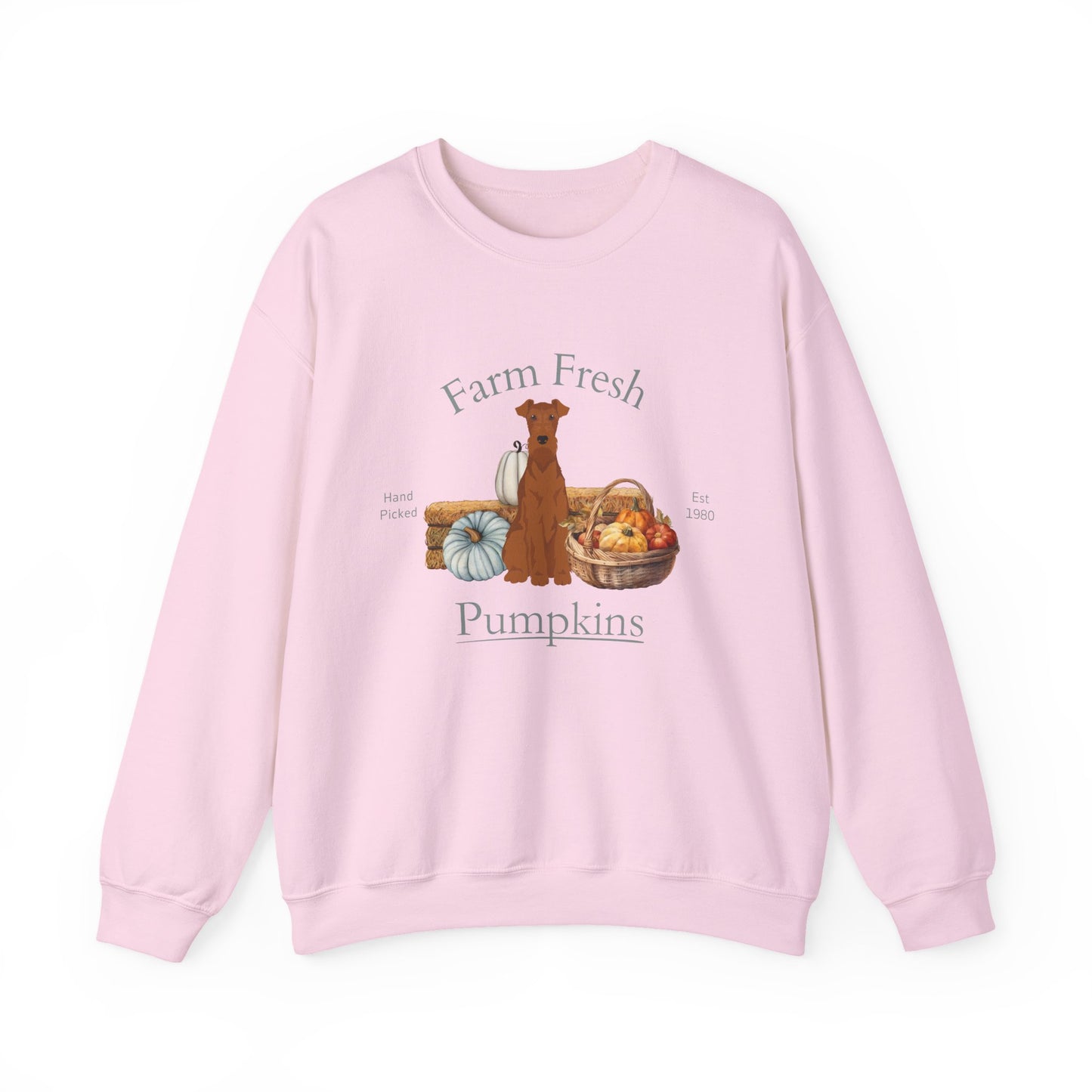 Irish Terrier Dog Fall Farm Fresh Unisex Heavy Blend Crewneck Sweatshirt