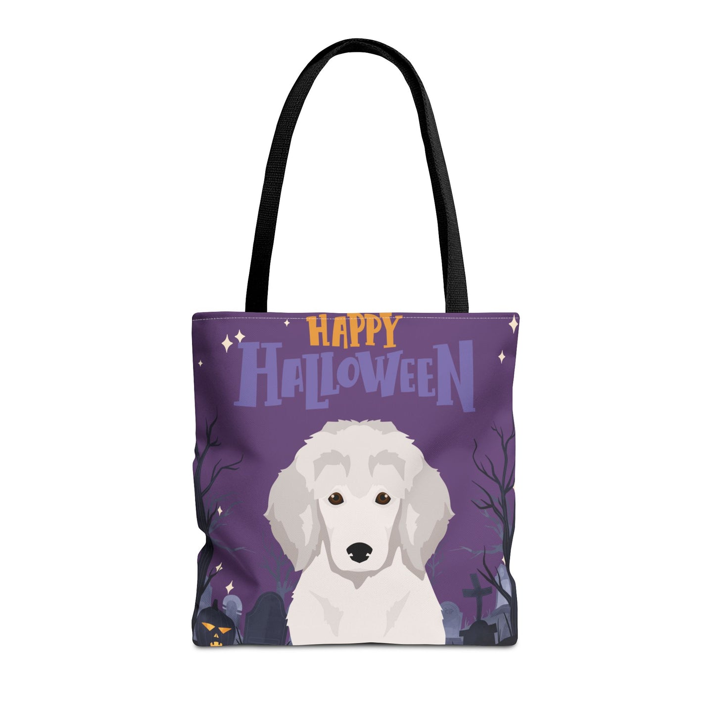 Poodle Dog Happy Halloween Tote Bag 16x16