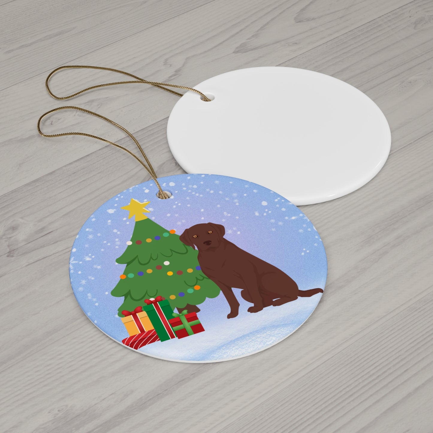 Labrador Retriever Dog Christmas Ceramic Ornament