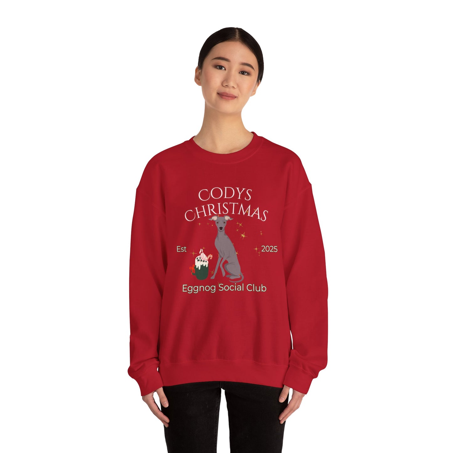 Italian Greyhound Dog Christmas Social Club Unisex Heavy Blend Crewneck Sweatshirt Custom Name