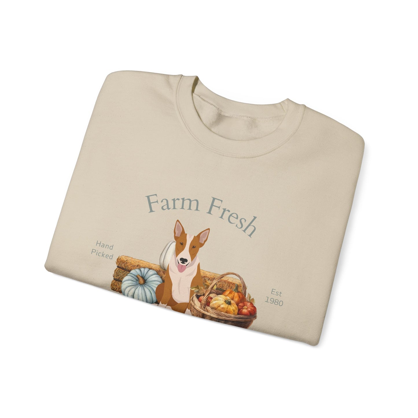 Bull Terrier Dog Fall Farm Fresh Unisex Heavy Blend Crewneck Sweatshirt