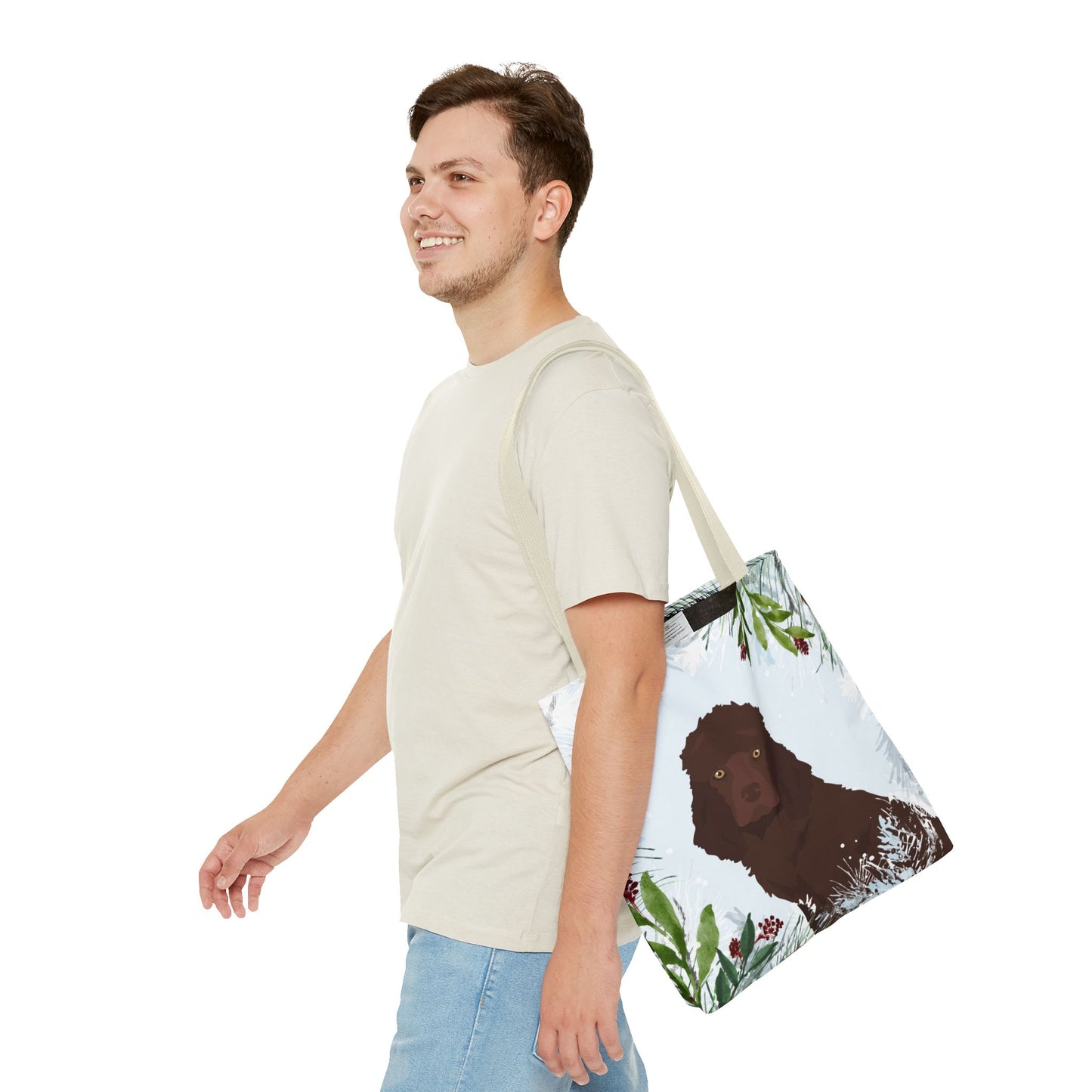 Irish Water Spaniel Dog Christmas Holiday Tote Bag 16x16