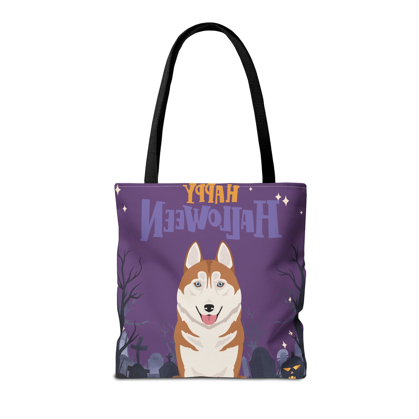 Siberian Husky Dog Happy Halloween Tote Bag 16x16