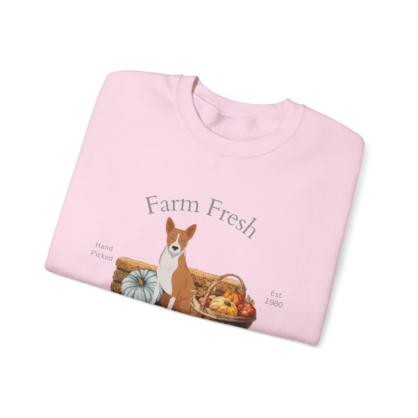 Basenji Dog Fall Farm Fresh Unisex Heavy Blend Crewneck Sweatshirt