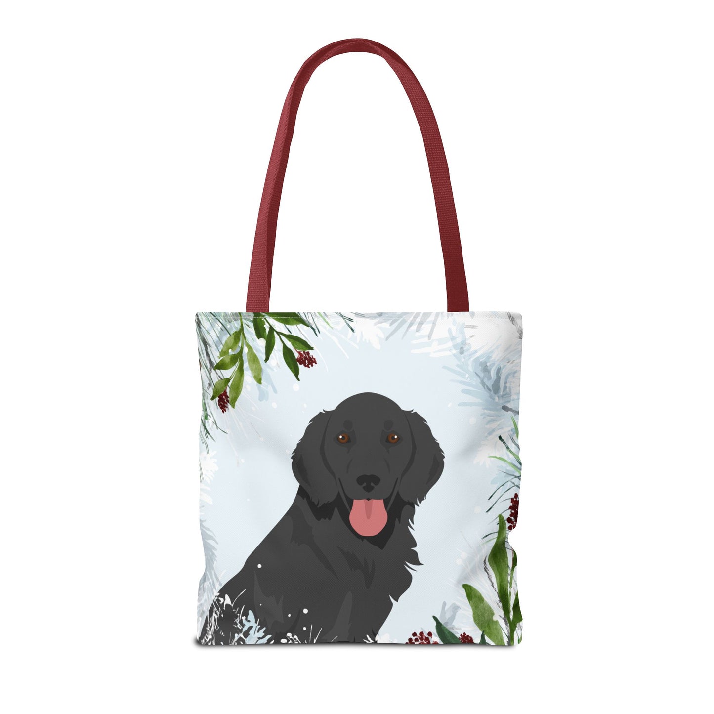 Flat Coated Retriever Dog Christmas Holiday Tote Bag 16x16