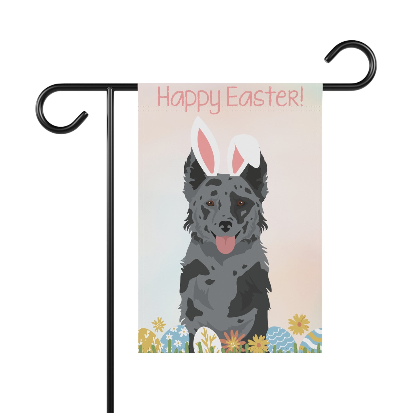 Mudi Dog Happy Easter Garden Flag