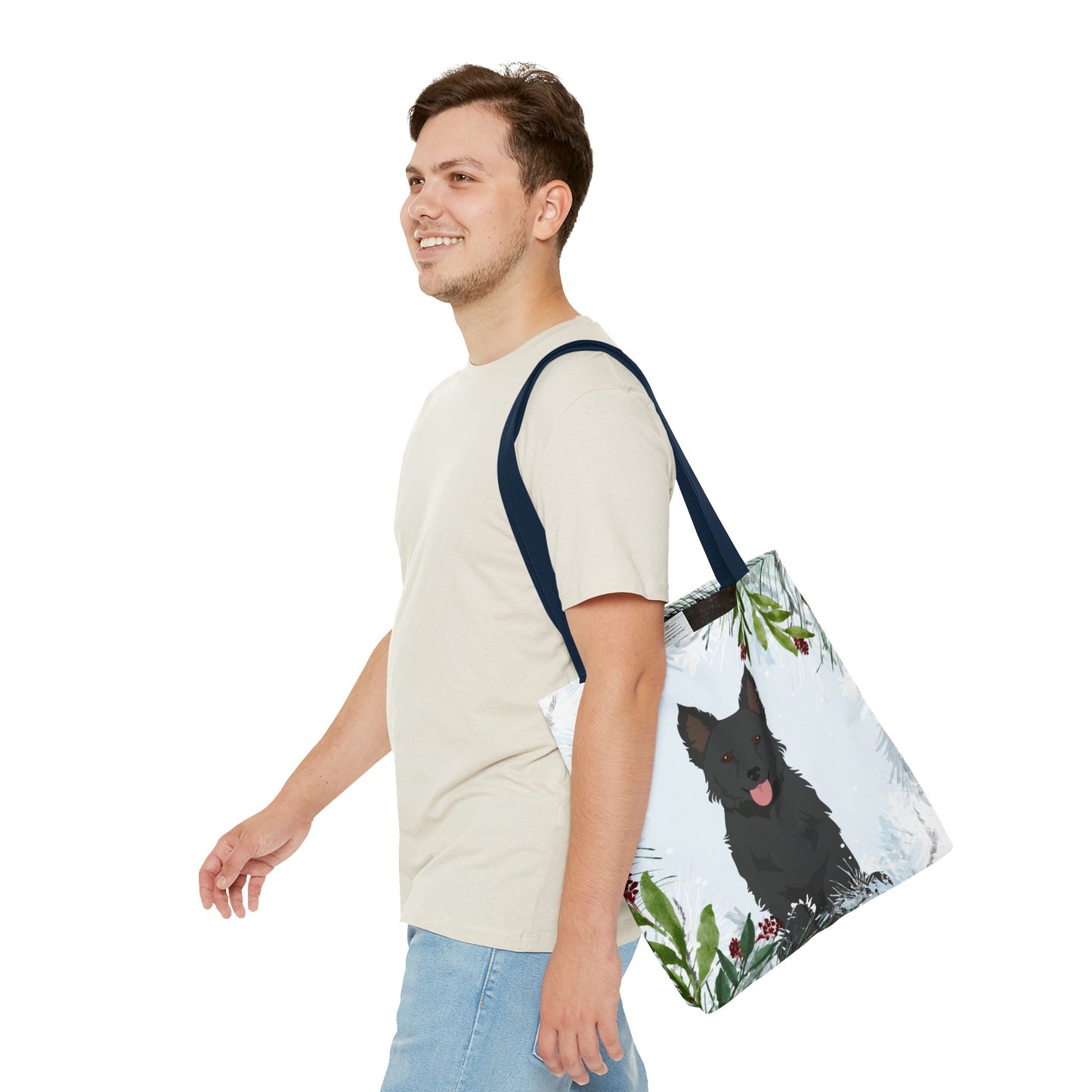 Mudi Dog Christmas Holiday Tote Bag 16x16