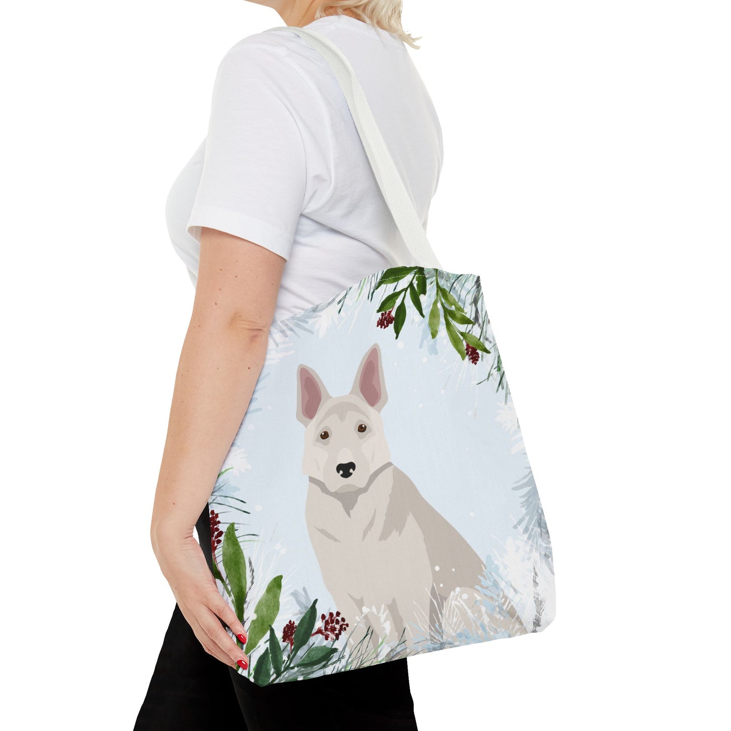 German Shepherd Dog Christmas Holiday Tote Bag 16x16