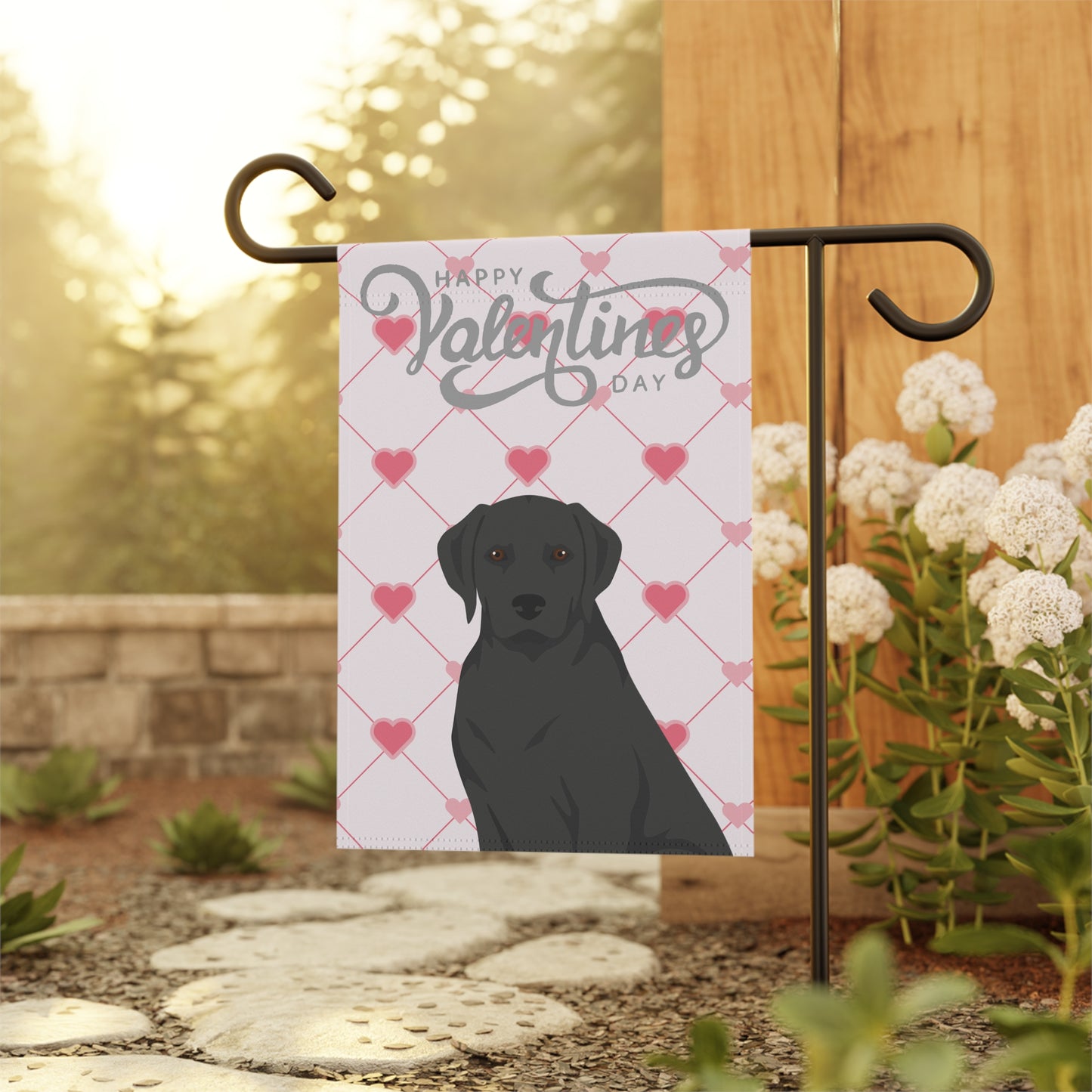 Labrador Retriever Dog Valentines Day Garden Flag