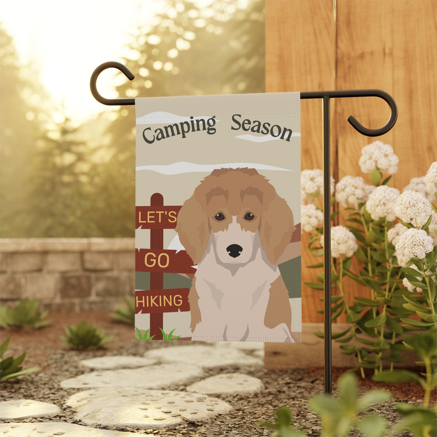 Poodle Dog Camping Garden Flag