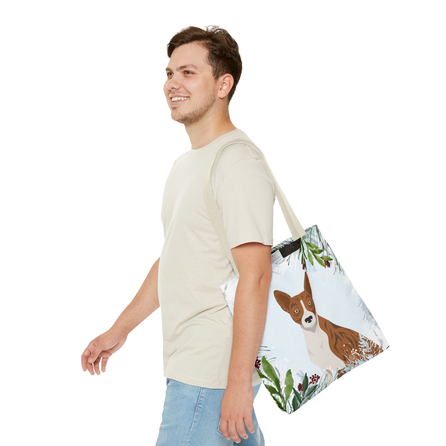 Basenji Dog Christmas Holiday Tote Bag 16x16