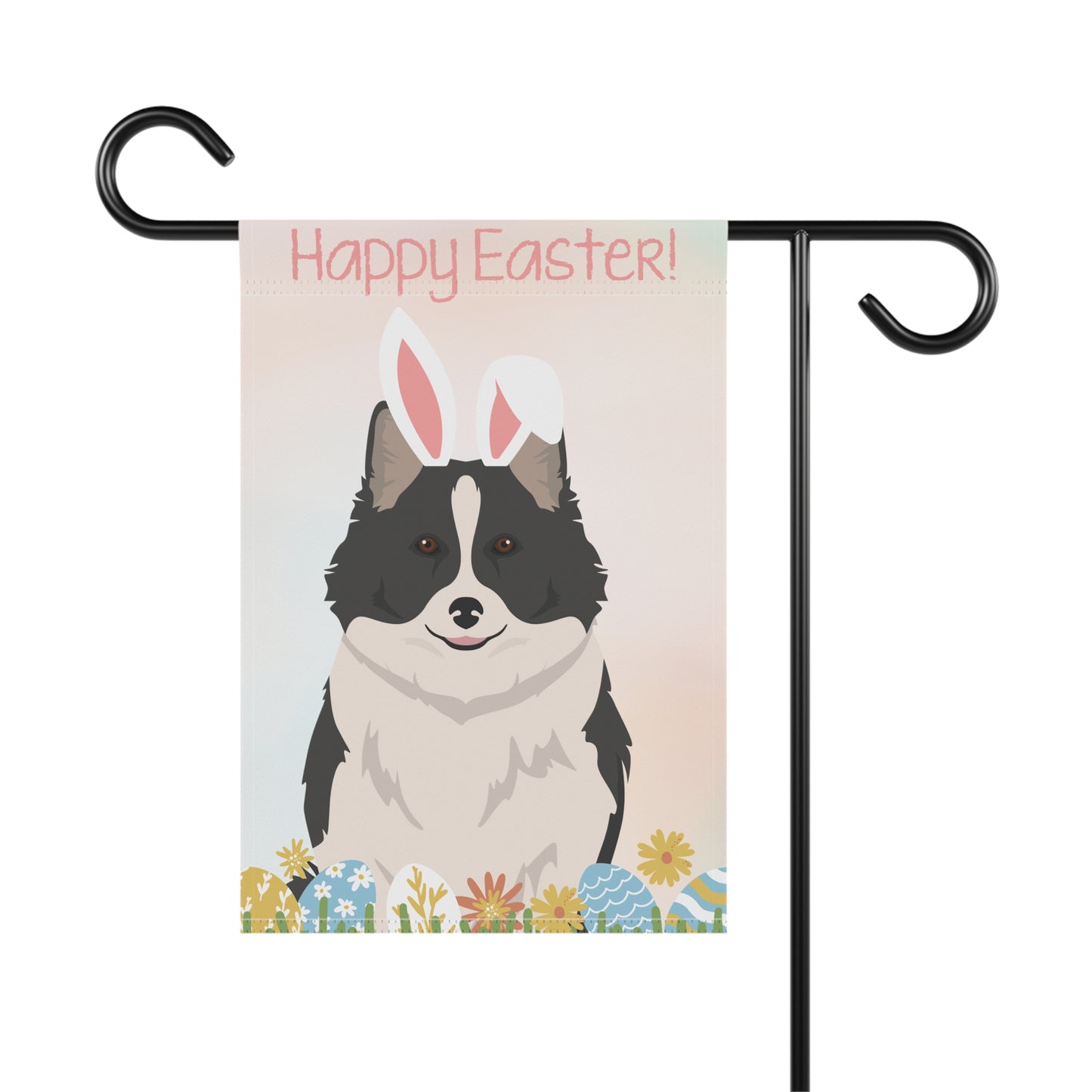 Icelandic Sheepdog Dog Happy Easter Garden Flag