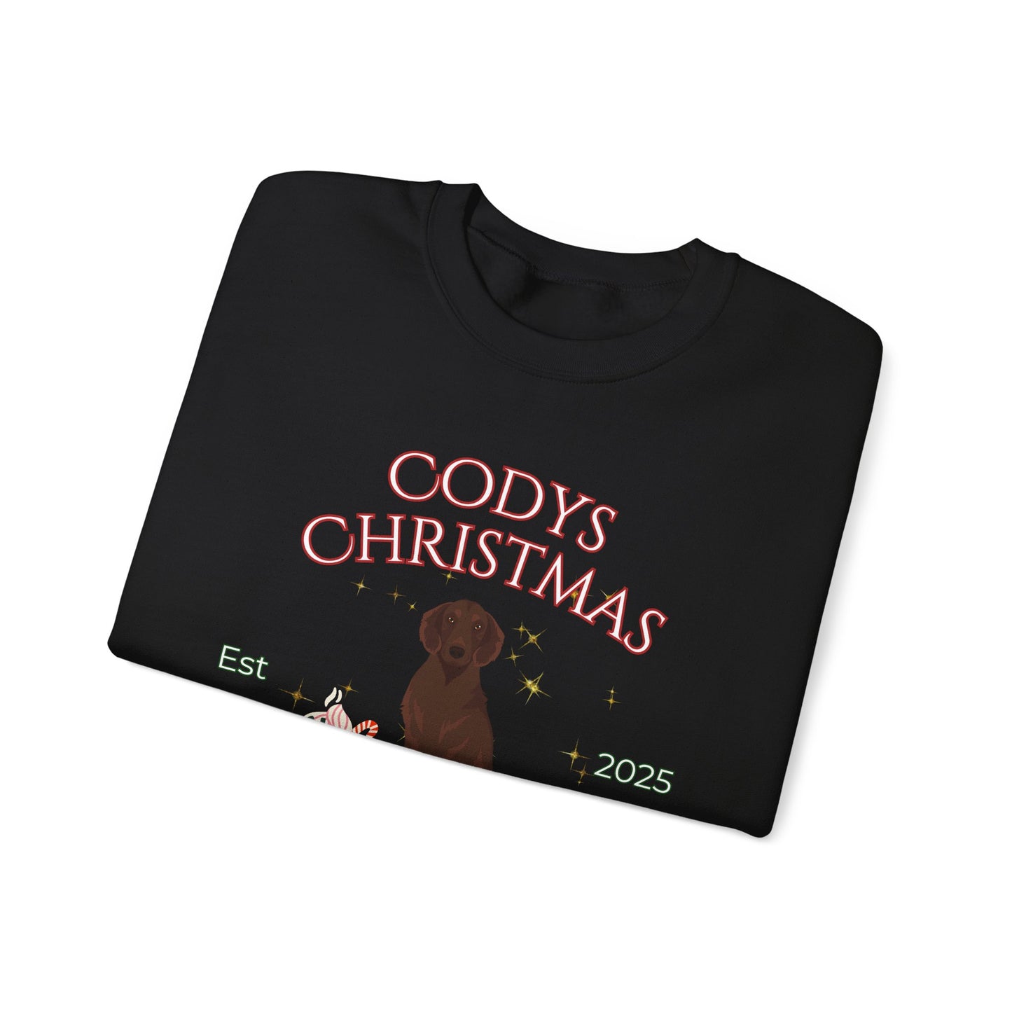 Flat Coated Retriever Dog Christmas Social Club Unisex Heavy Blend Crewneck Sweatshirt Custom Name