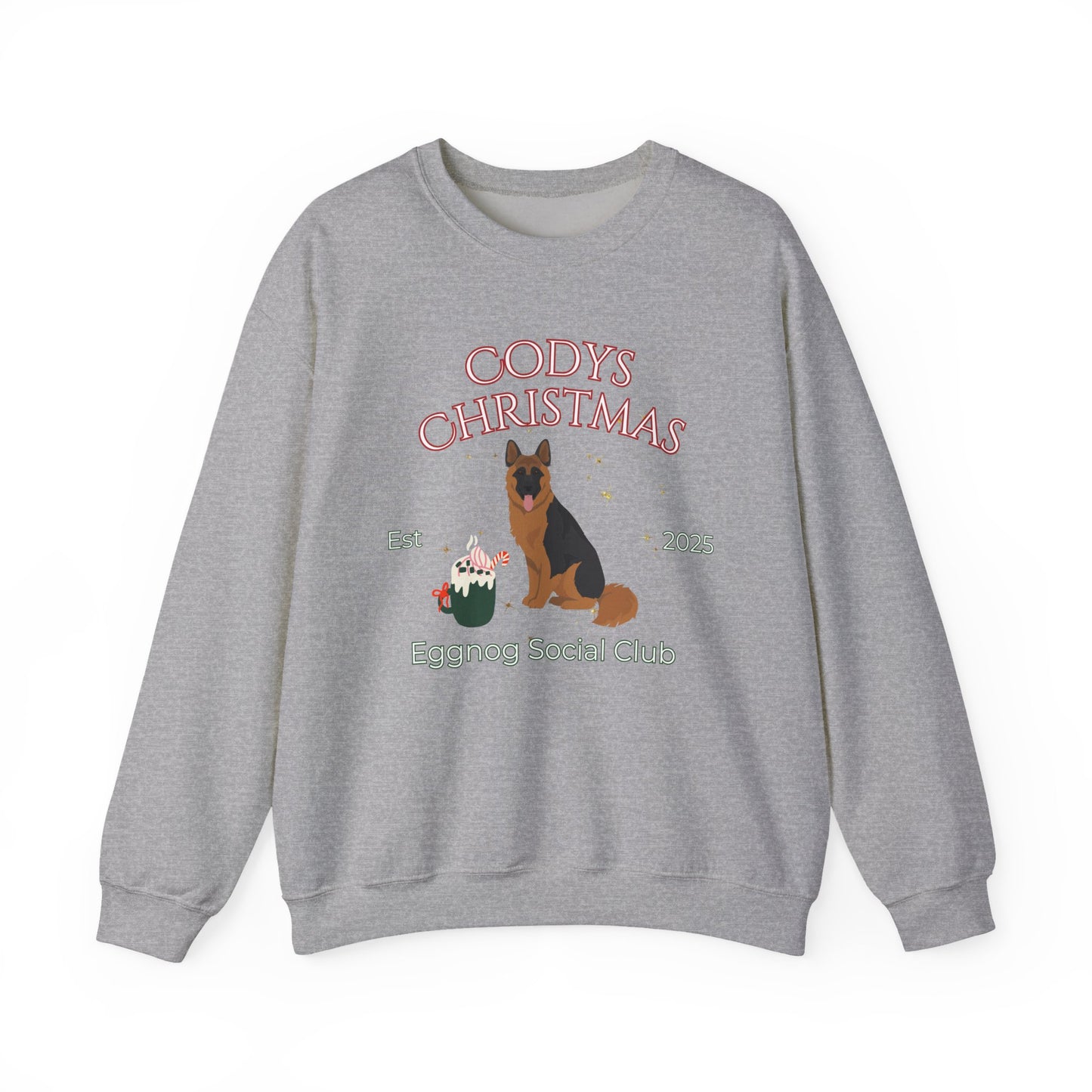 German Shepherd Dog Christmas Social Club Unisex Heavy Blend Crewneck Sweatshirt Custom Name