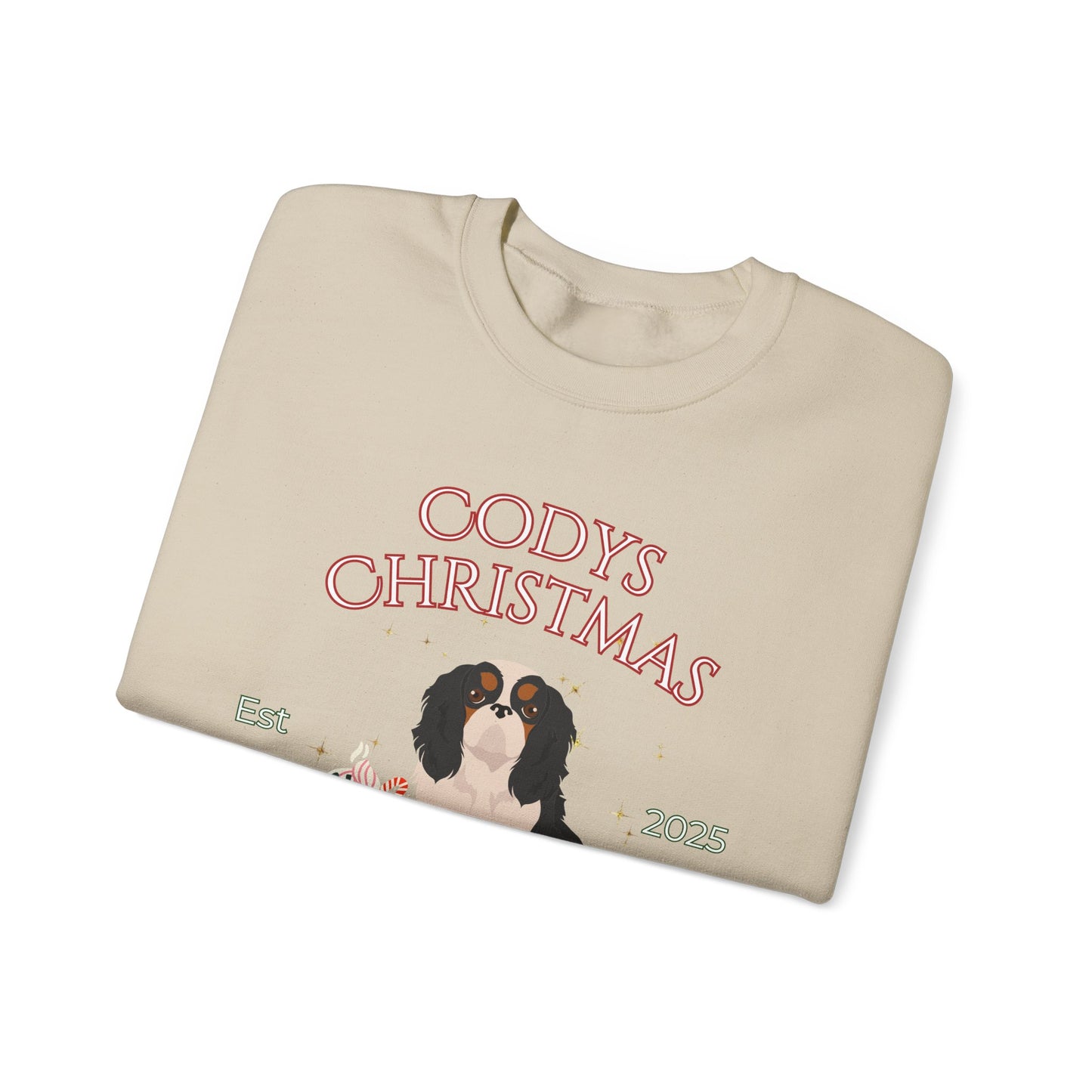 English Toy Spaniel Dog Christmas Social Club Unisex Heavy Blend Crewneck Sweatshirt Custom Name