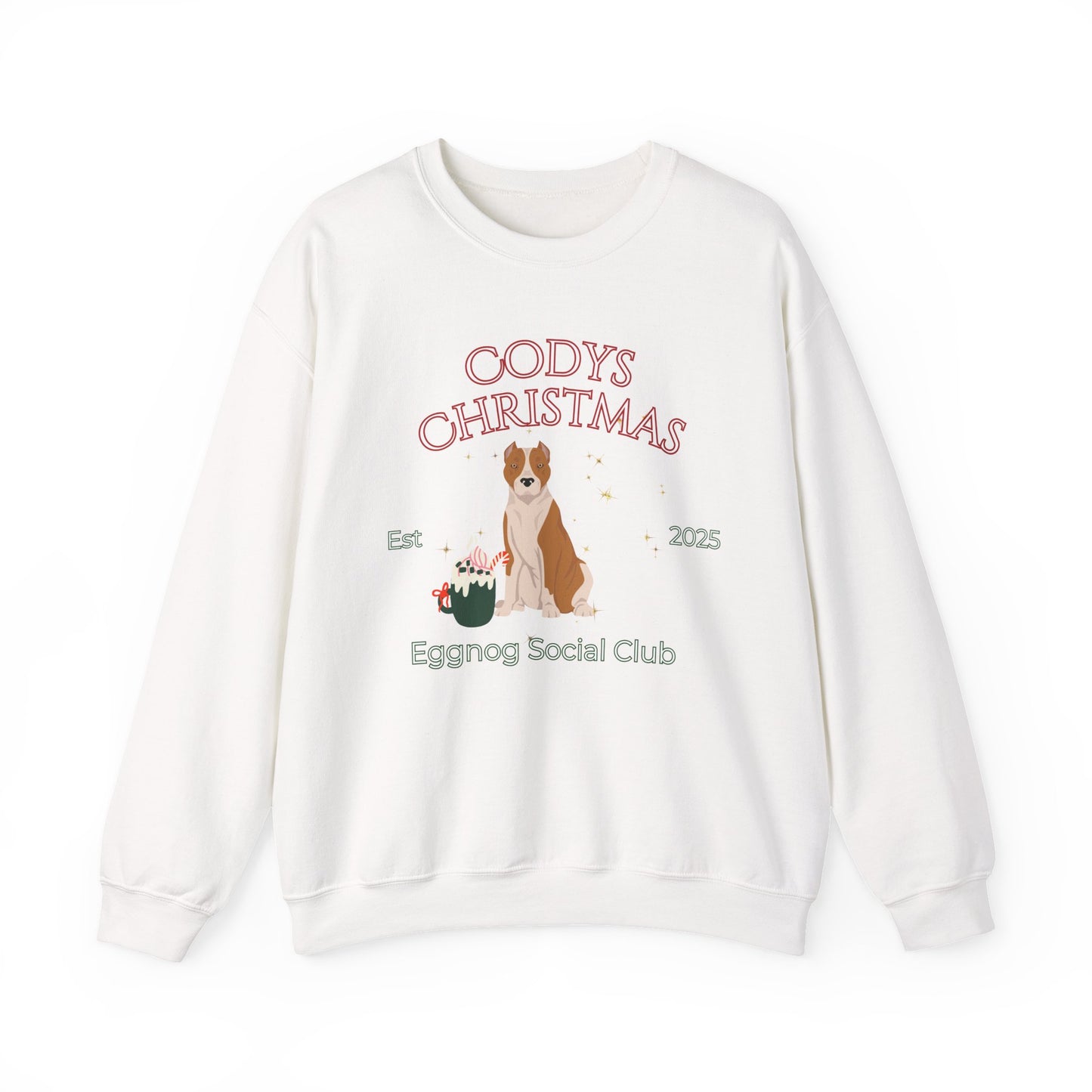 American Staffordshire Terrier Dog Christmas Social Club Unisex Heavy Blend Crewneck Sweatshirt Custom Name