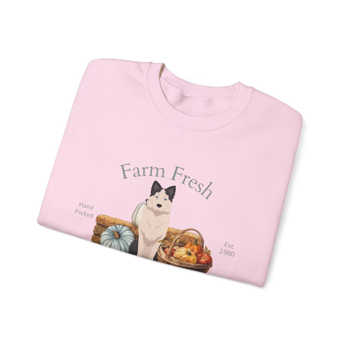 Yakutian Laika Dog Fall Farm Fresh Unisex Heavy Blend Crewneck Sweatshirt