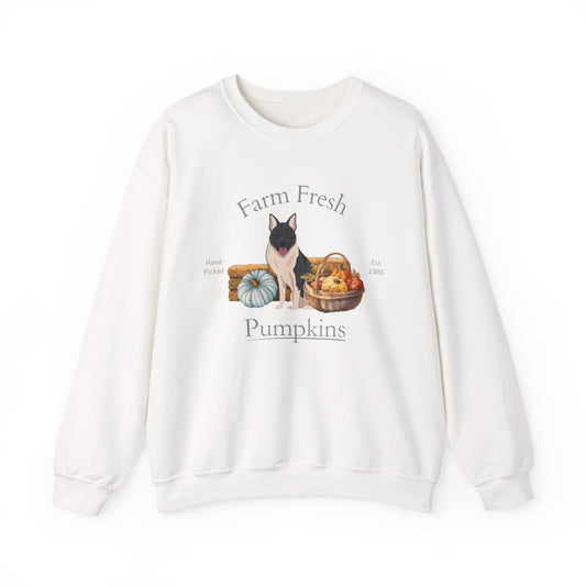 Russo European Laika Dog Fall Farm Fresh Unisex Heavy Blend Crewneck Sweatshirt