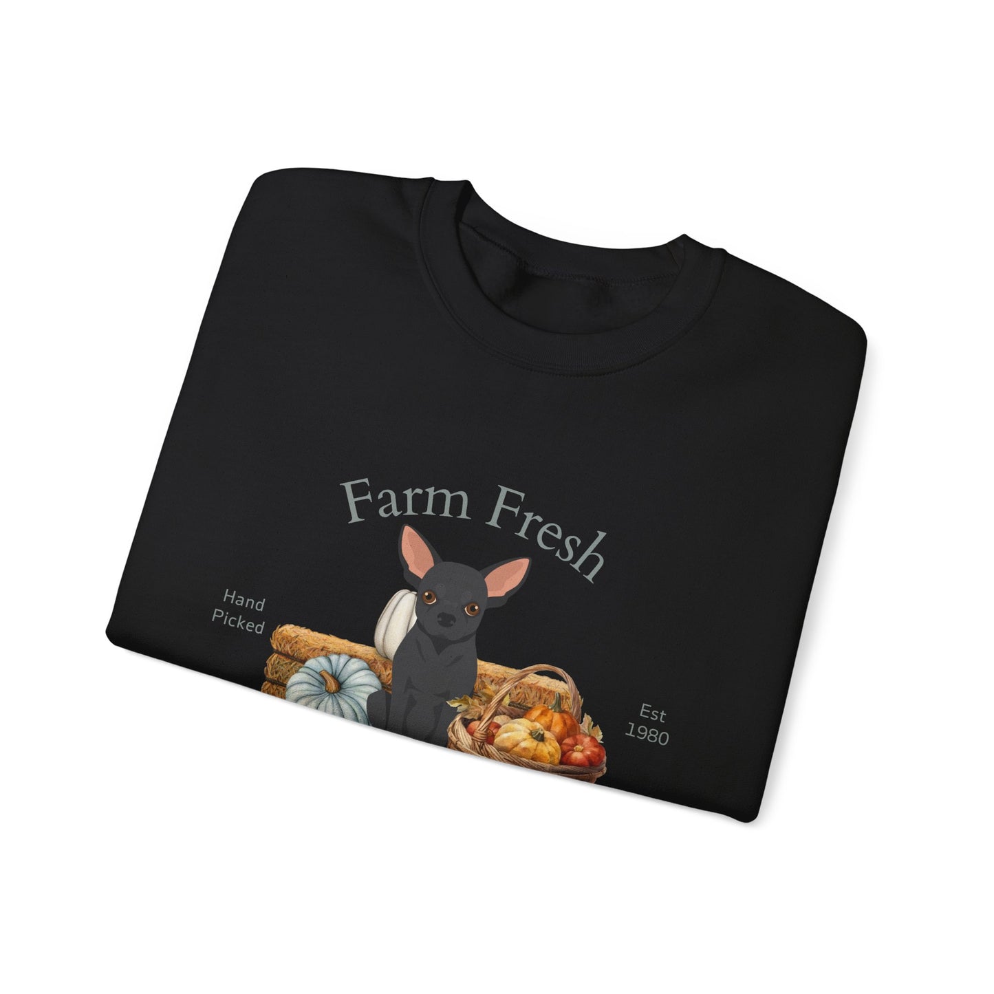 Chihuahua Dog Fall Farm Fresh Unisex Heavy Blend Crewneck Sweatshirt
