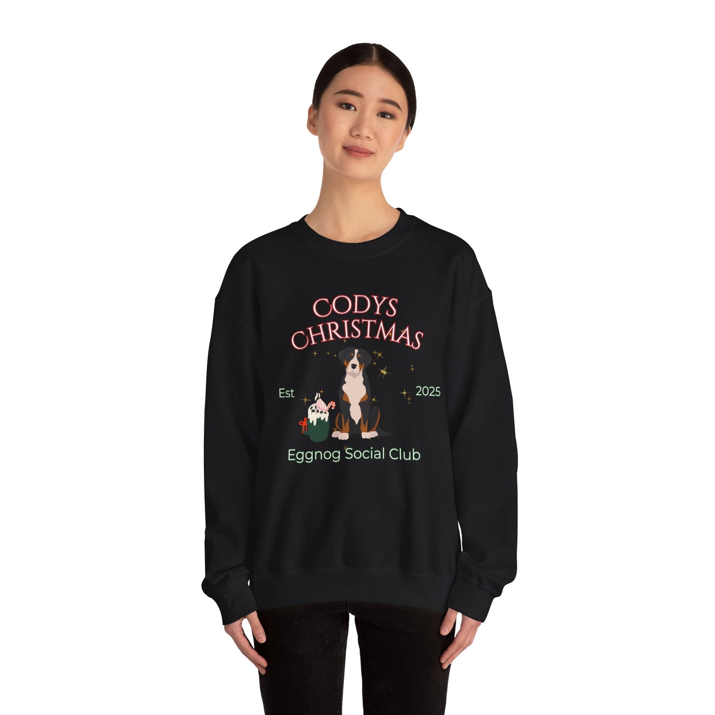 Greater Swiss Mountain Dog Dog Christmas Social Club Unisex Heavy Blend Crewneck Sweatshirt Custom Name