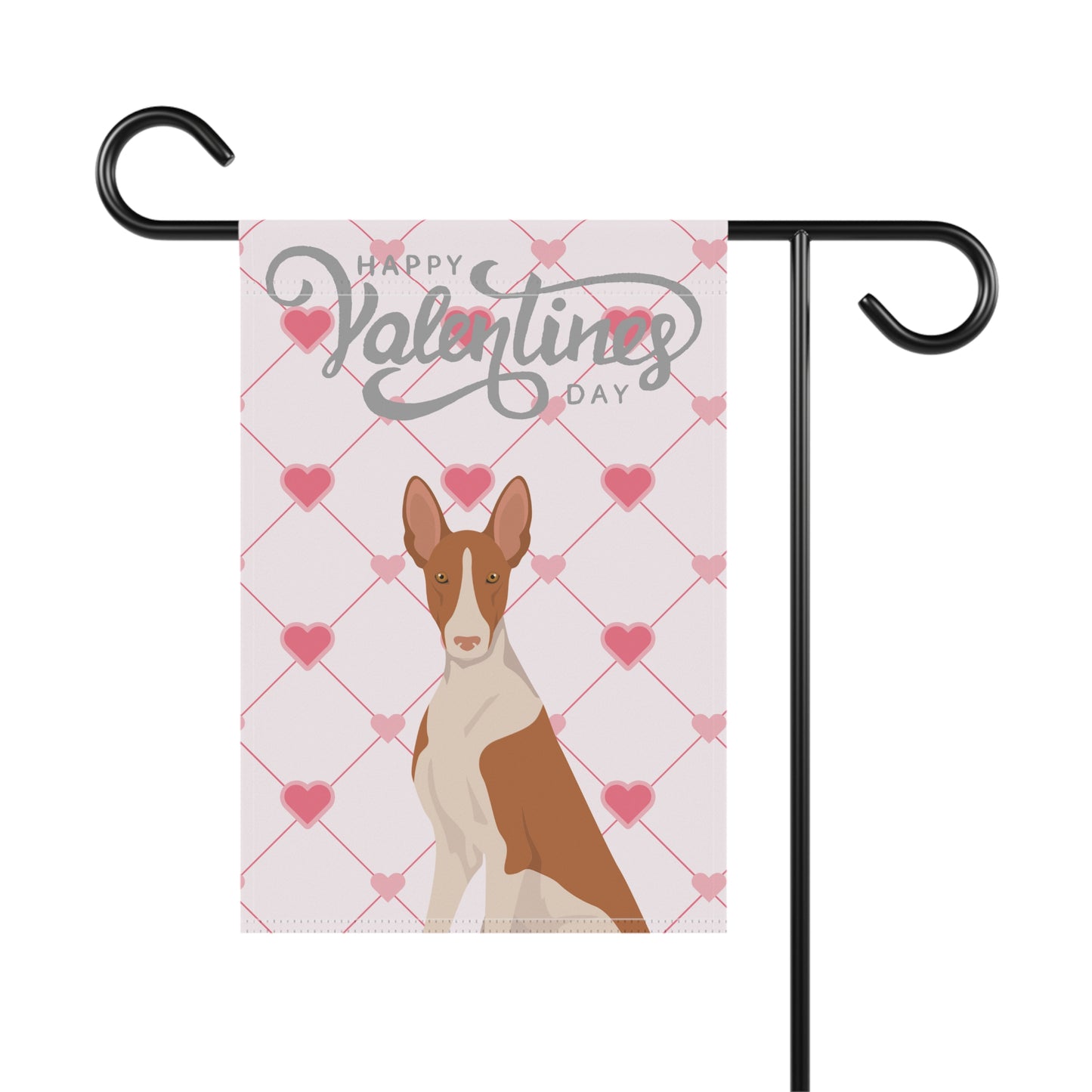 Ibizan Hound Dog Valentines Day Garden Flag