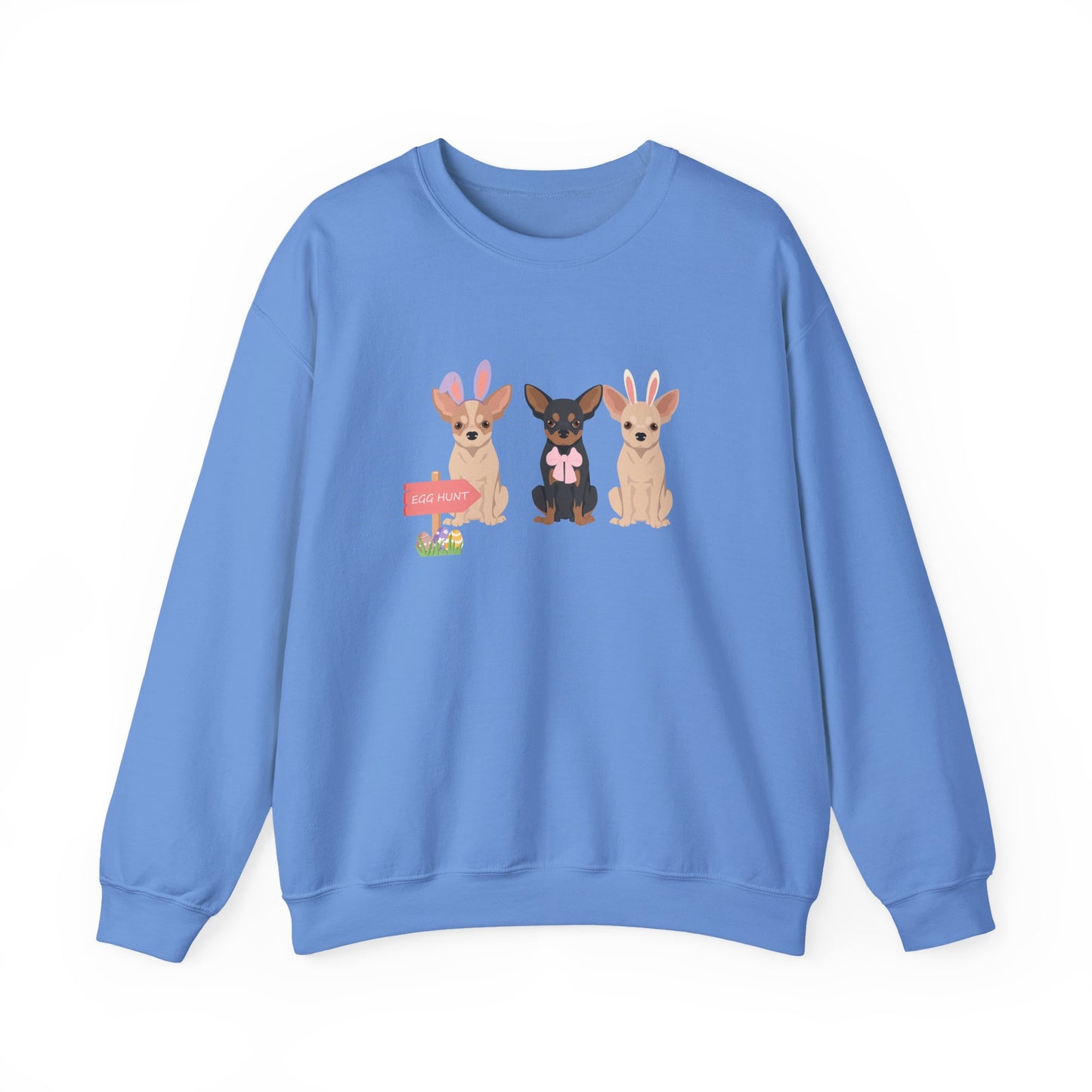Chihuahua Dog Easter Unisex Heavy Blend Crewneck Sweatshirt, easter, Cute Dog Mom Gift