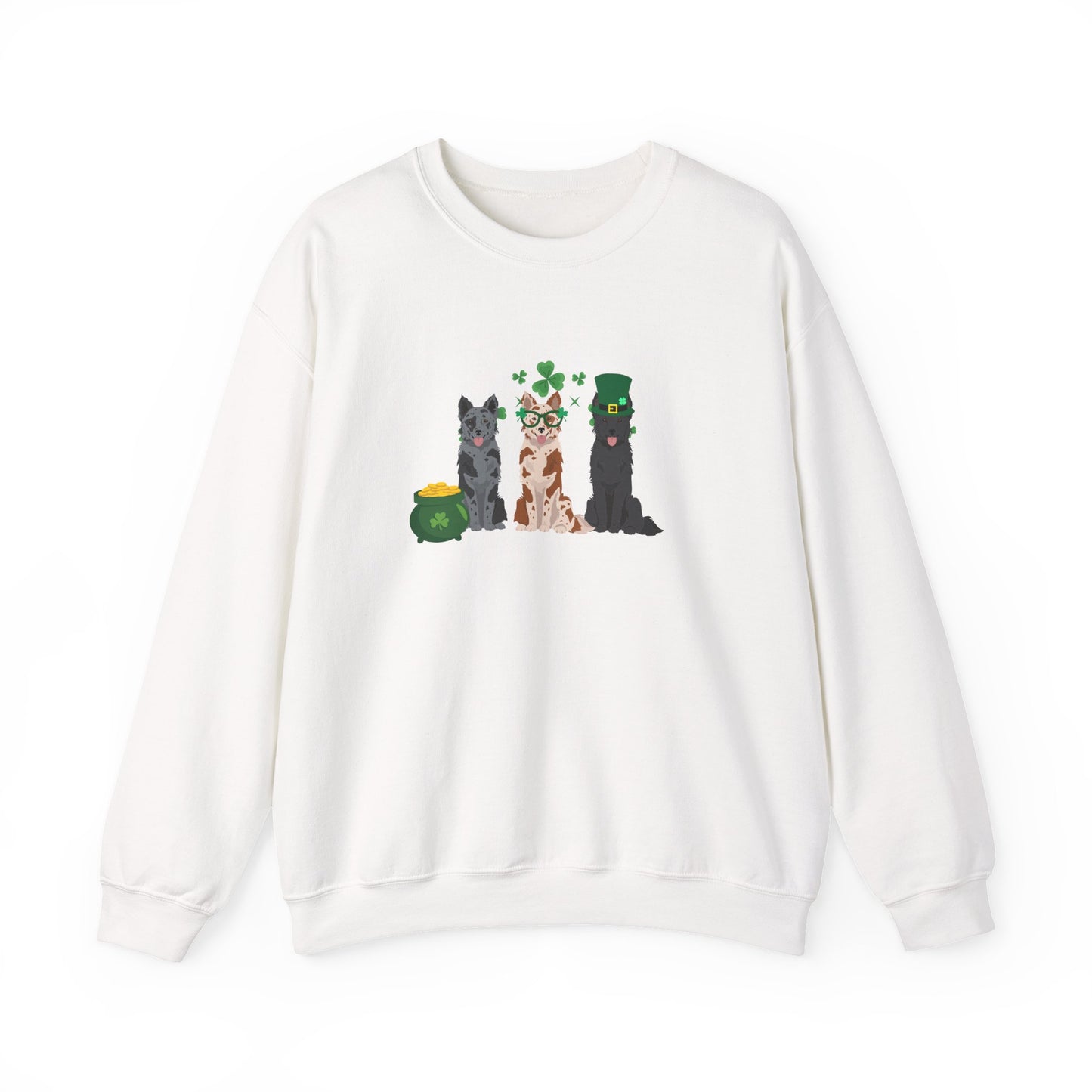 Mudi Dog St Patricks Day Unisex Heavy Blend Crewneck Sweatshirt, St Pattys day, Cute Dog Mom Gift