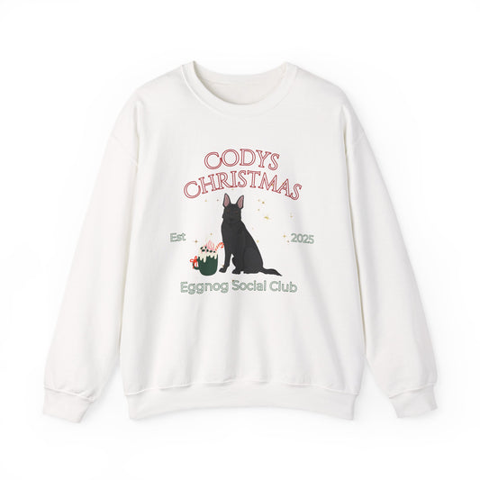 German Shepherd Dog Christmas Social Club Unisex Heavy Blend Crewneck Sweatshirt Custom Name