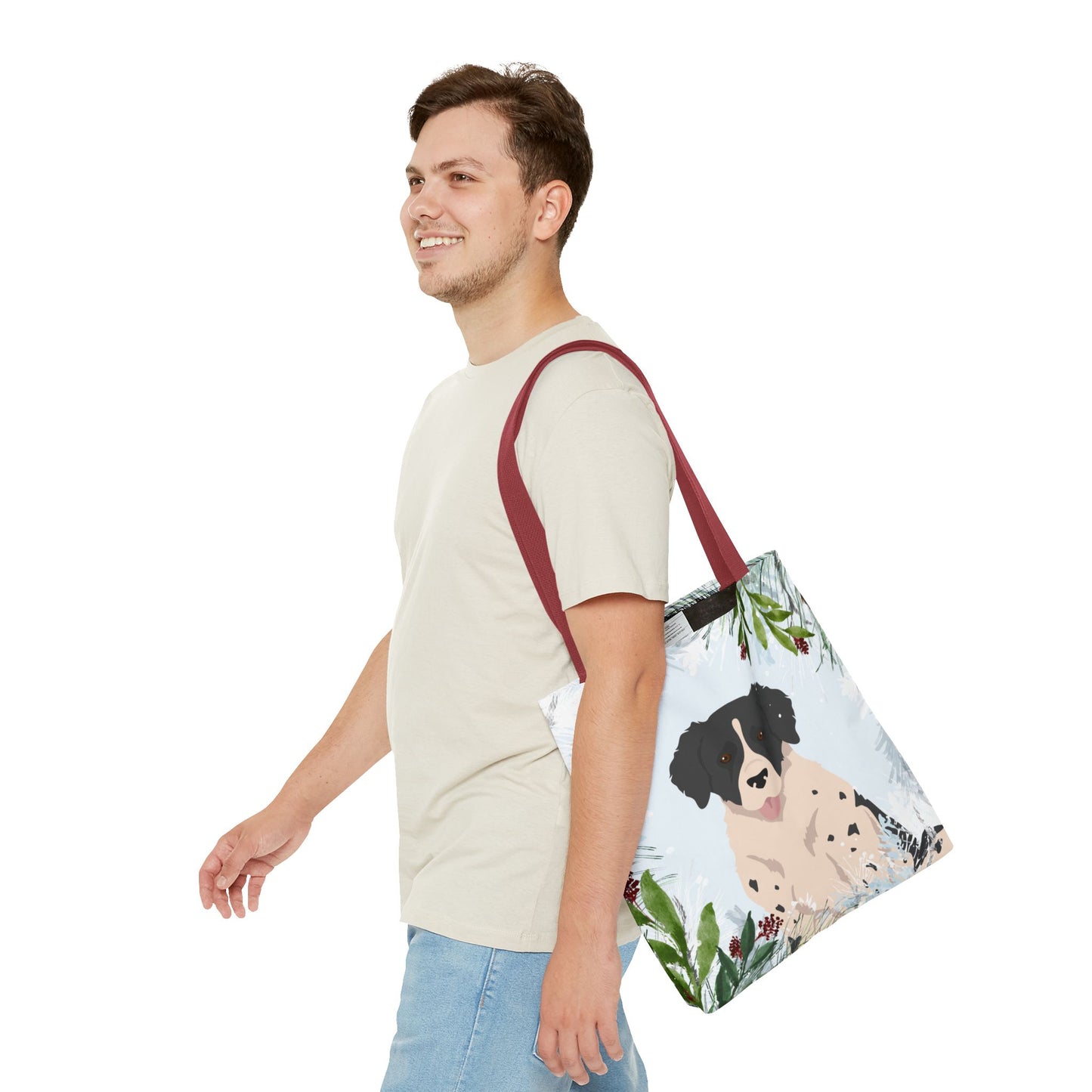 Wetterhoun Dog Christmas Holiday Tote Bag 16x16