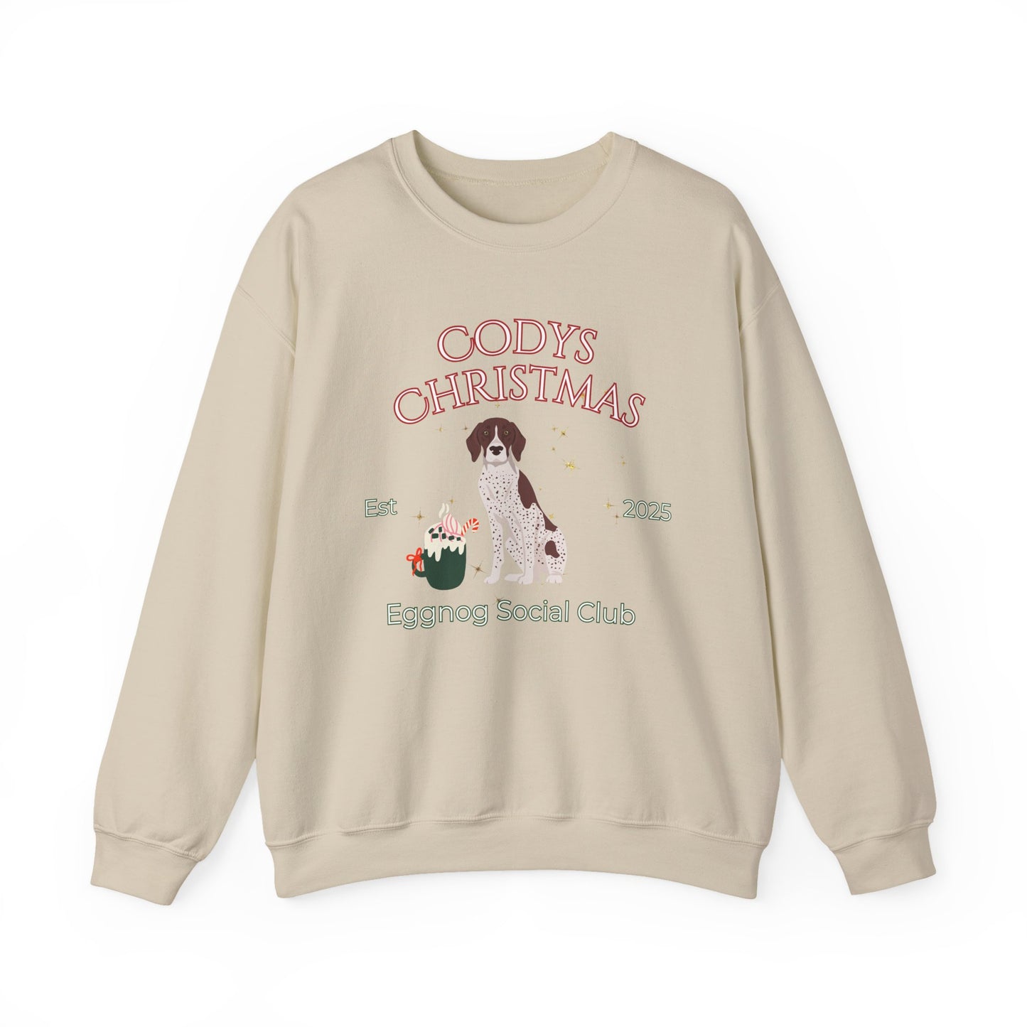 German Shorthaired Pointer Dog Christmas Social Club Unisex Heavy Blend Crewneck Sweatshirt Custom Name