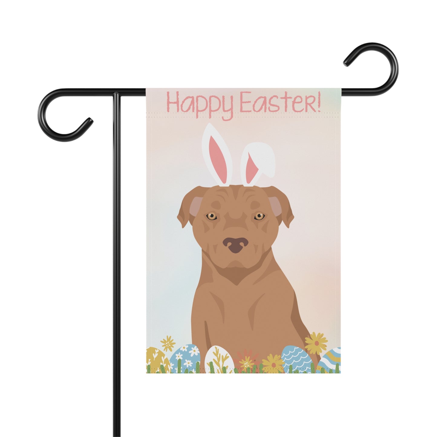 American Staffordshire Bull Terrier Dog Happy Easter Garden Flag
