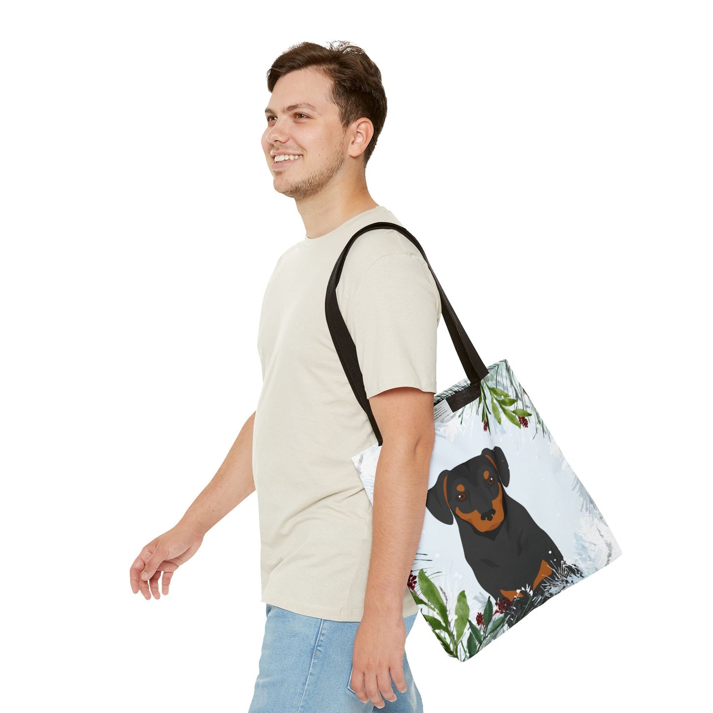 Austrian Pinscher Dog Christmas Holiday Tote Bag 16x16