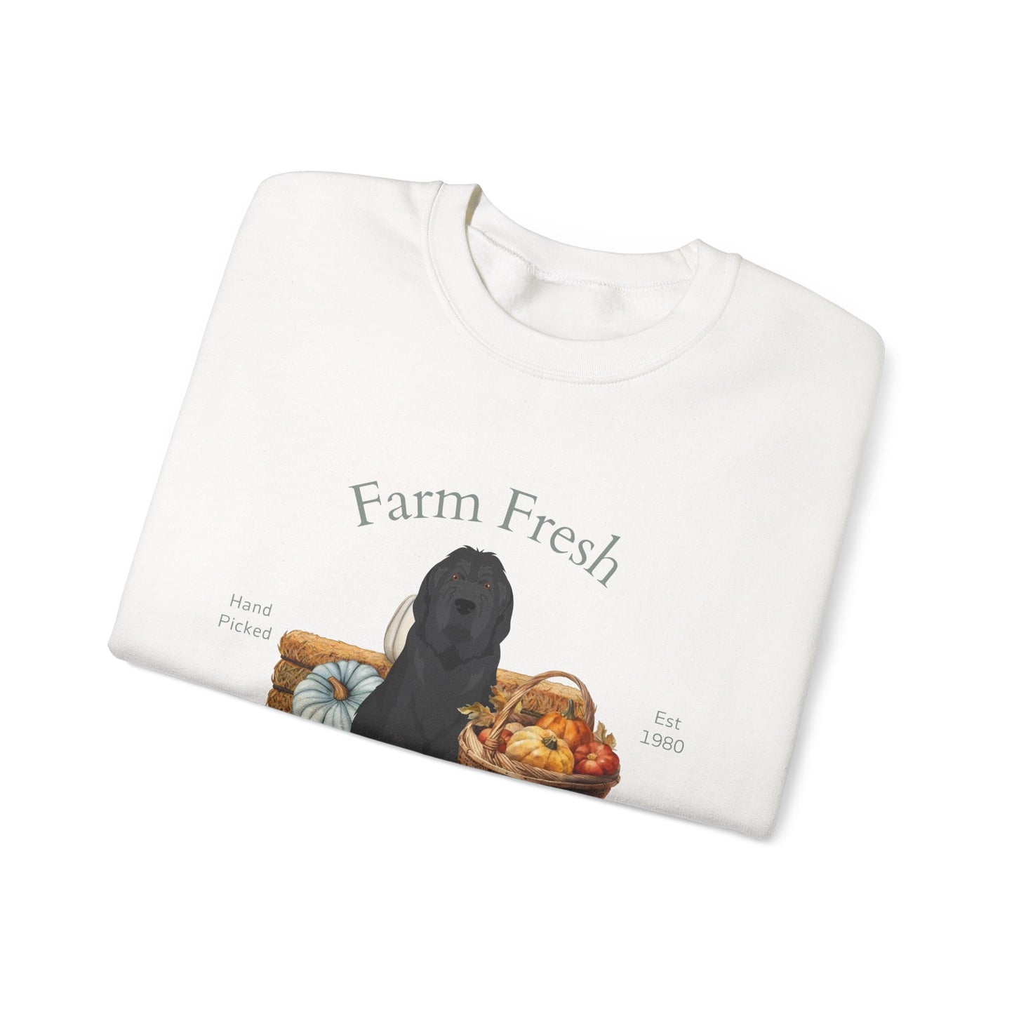 Briard Dog Fall Farm Fresh Unisex Heavy Blend Crewneck Sweatshirt