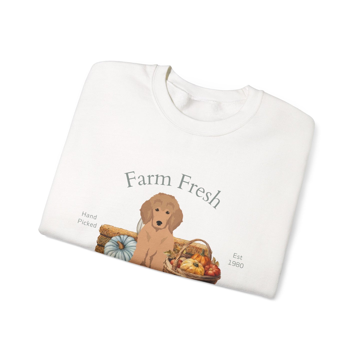 Poodle Dog Fall Farm Fresh Unisex Heavy Blend Crewneck Sweatshirt