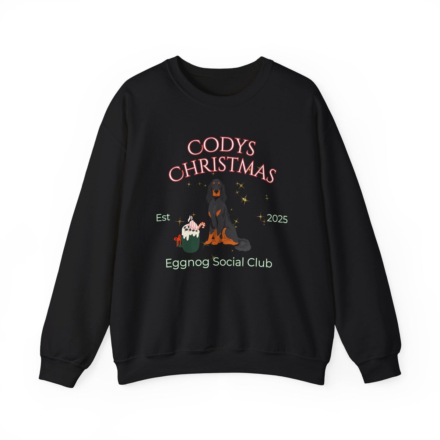Gordon Setter Dog Christmas Social Club Unisex Heavy Blend Crewneck Sweatshirt Custom Name