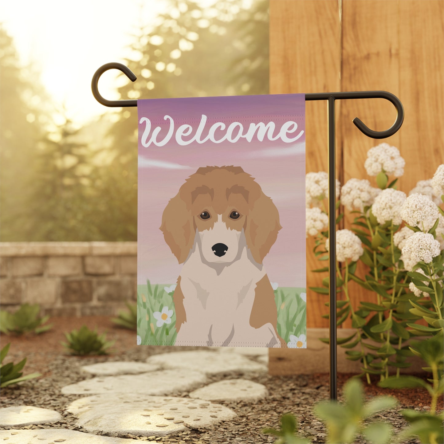 Poodle Dog Welcome Garden Flag
