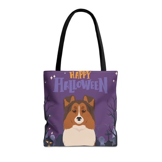 Shetland Sheepdog Dog Happy Halloween Tote Bag 16x16