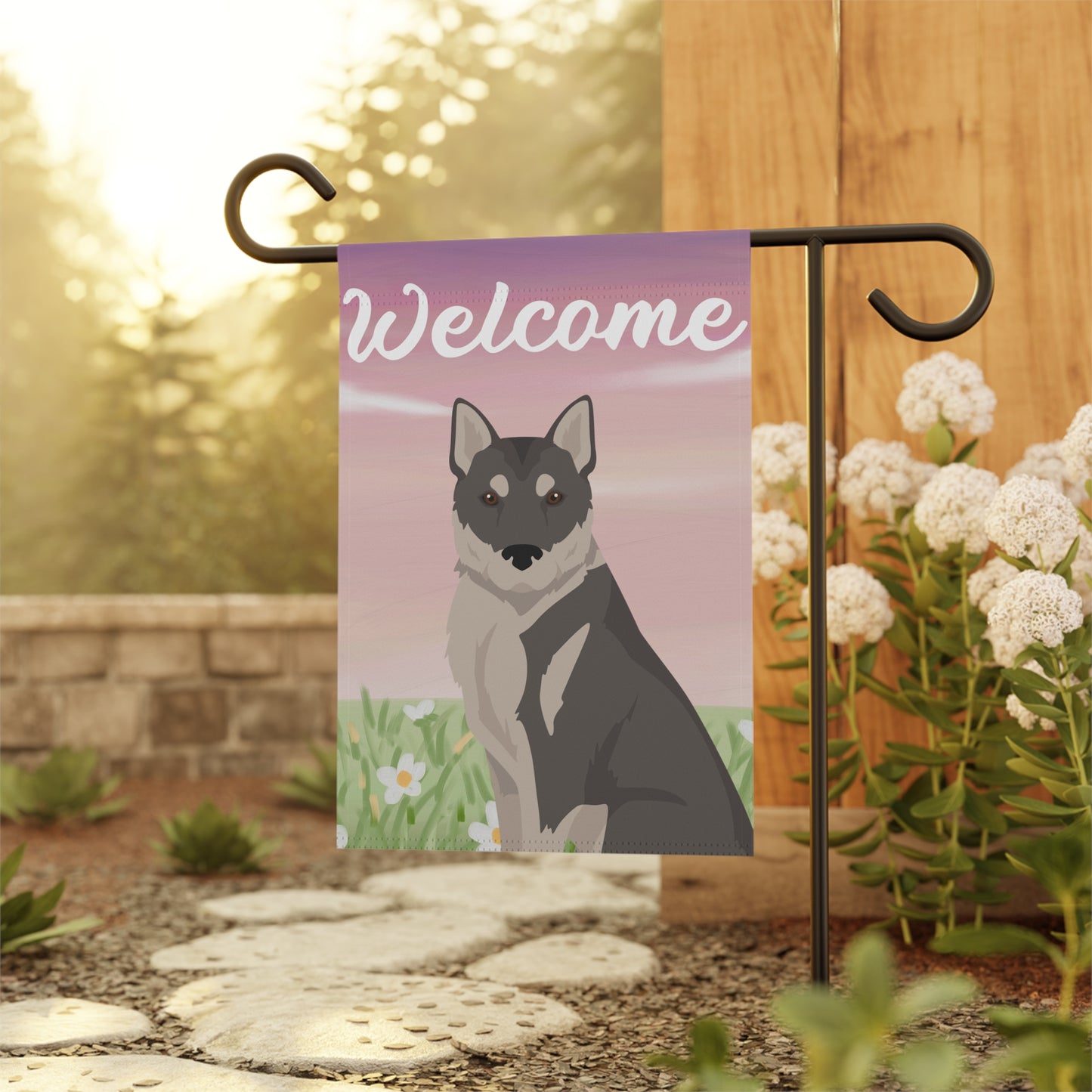 Korean Jindo Dog Welcome Garden Flag