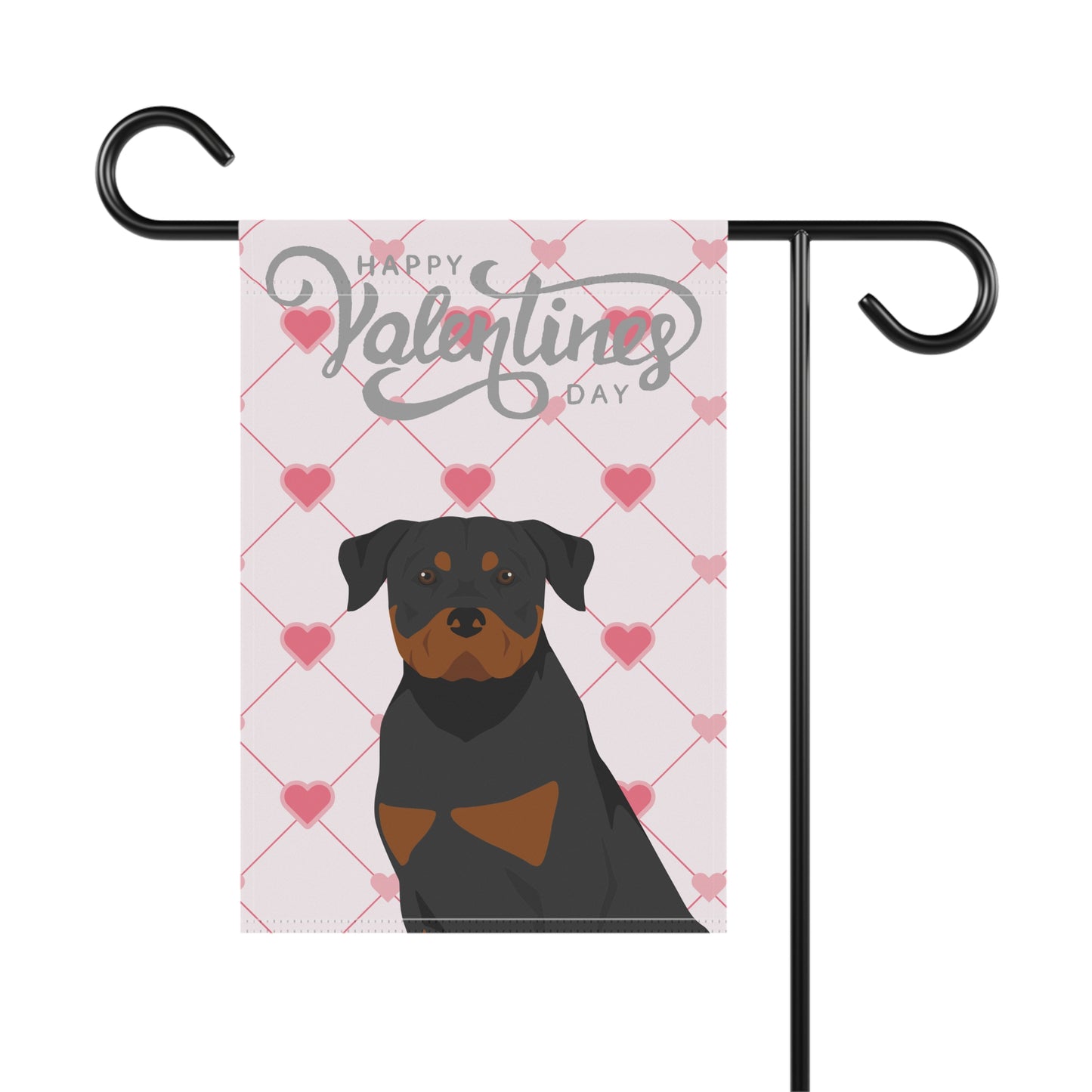 Rottweiler Dog Valentines Day Garden Flag
