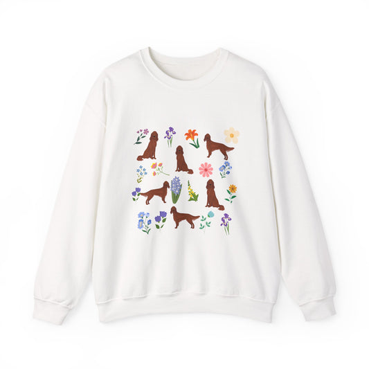 Irish Setter Dog Unisex Spring Cottage Core Crewneck Sweatshirt