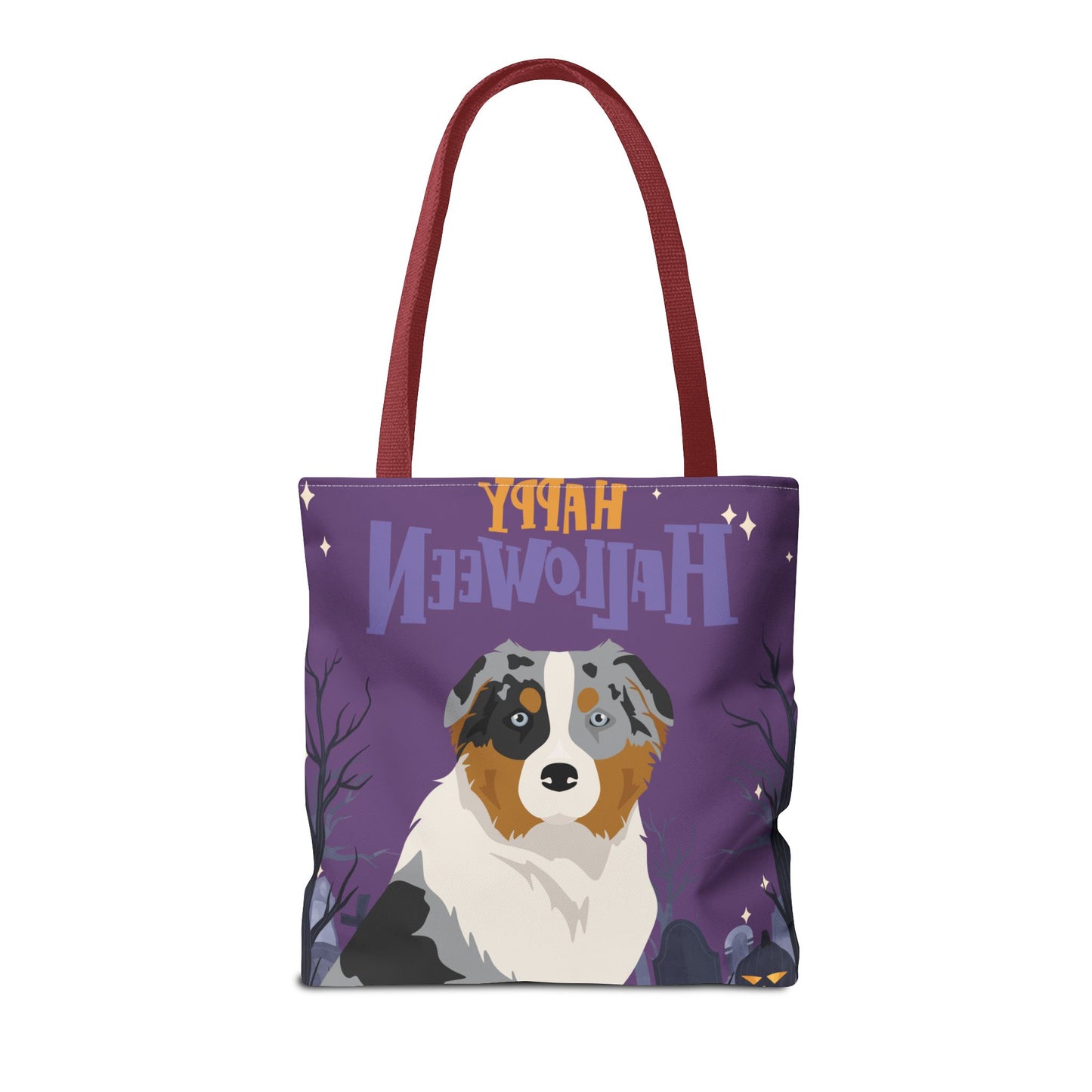 Australian Shepherd Dog Happy Halloween Tote Bag 16x16
