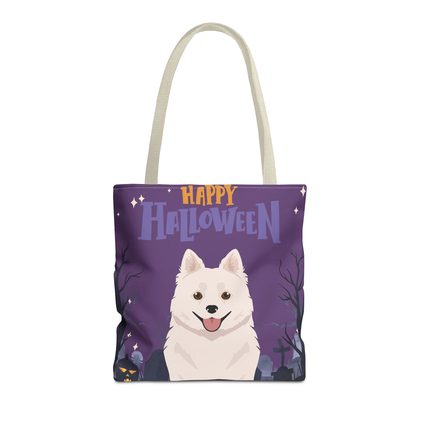 American Eskimo Dog Dog Happy Halloween Tote Bag 16x16