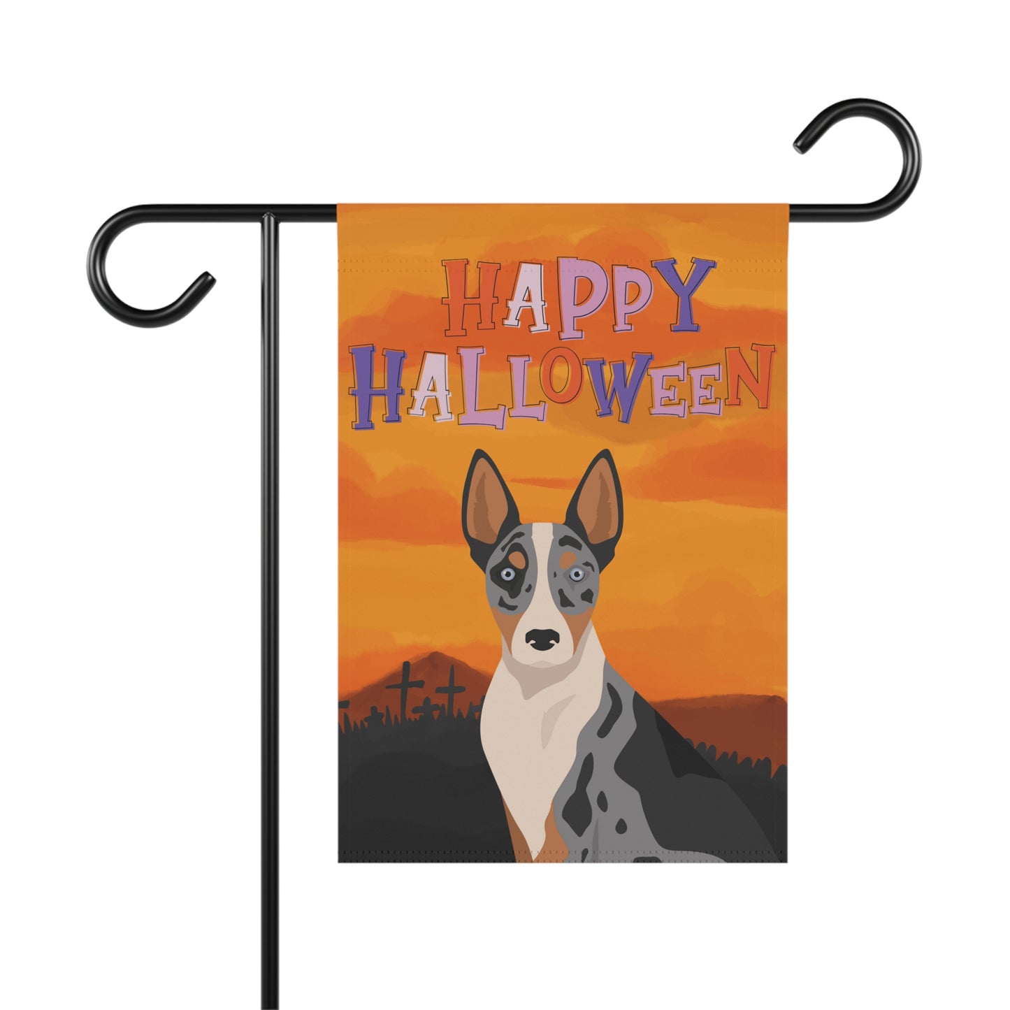 Australian Koolie Dog Halloween Garden Flag