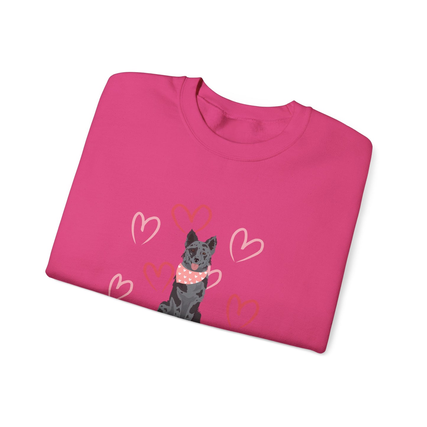 Mudi Dog Valentines Day Unisex Heavy Blend Crewneck Sweatshirt