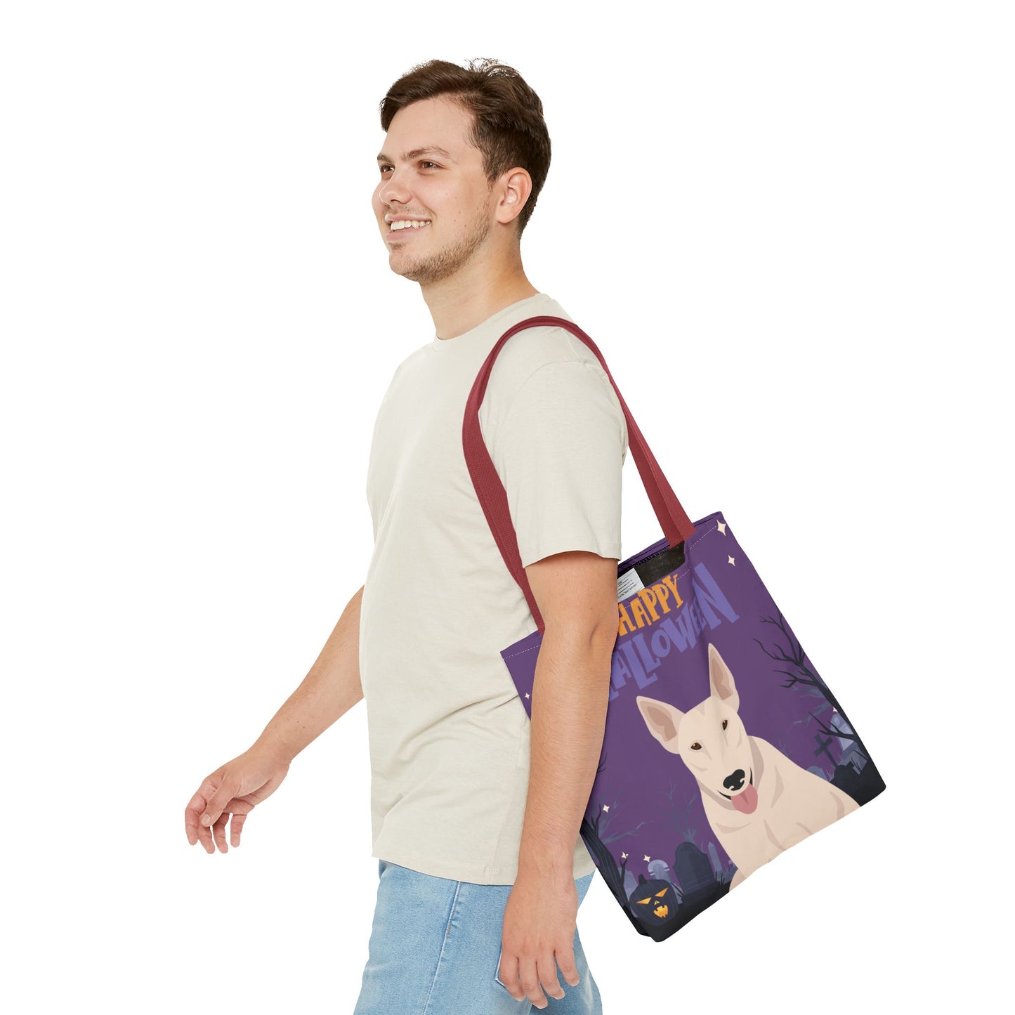 Bull Terrier Dog Happy Halloween Tote Bag 16x16