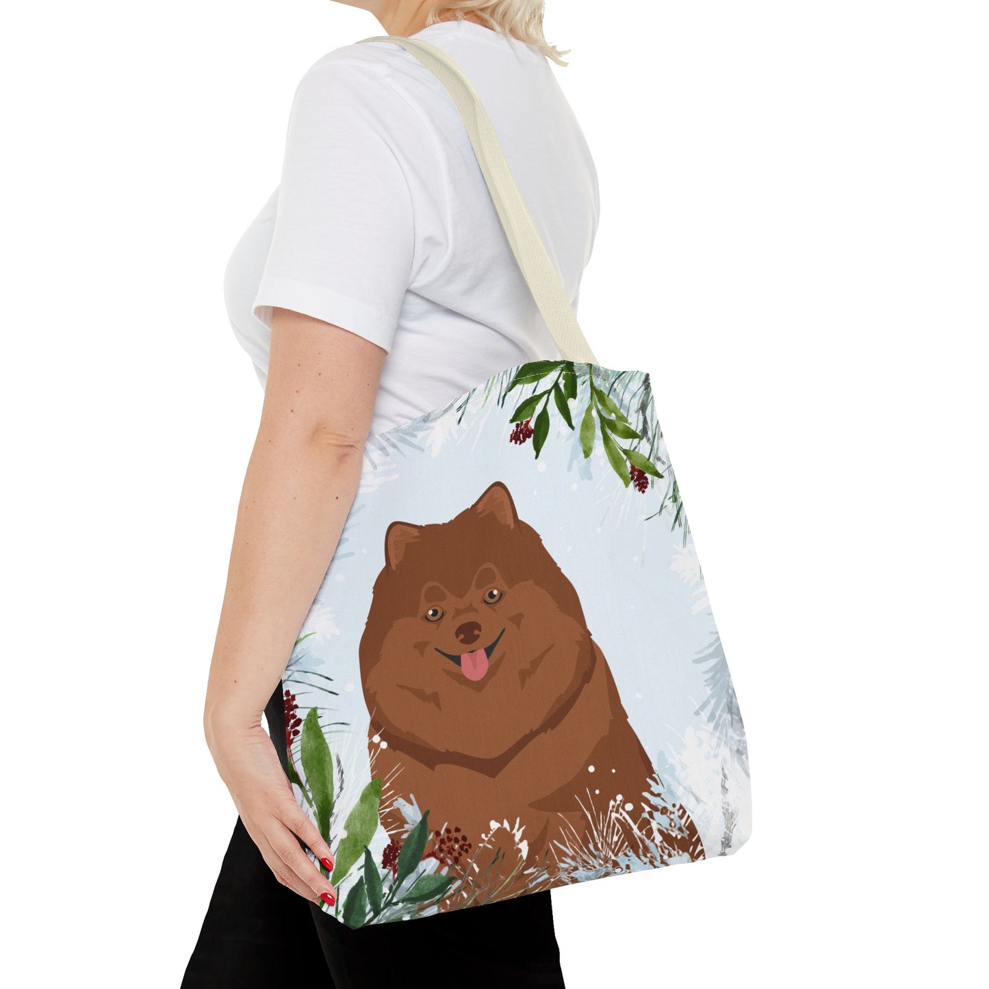 Pomeranian Dog Christmas Holiday Tote Bag 16x16