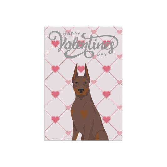 Doberman Pinscher Dog Valentines Day Garden Flag