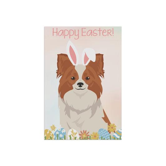 Papillon Dog Happy Easter Garden Flag